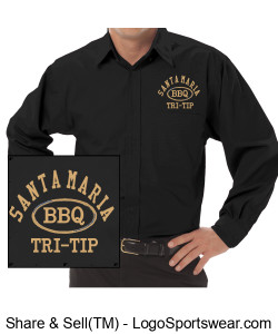 Official Gold Santa Maria BBQ L-Poplin Shirt Design Zoom